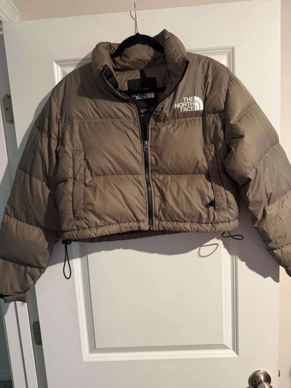 The North Face Cropped Puffer Jacket in Taupe 🔥Size M
